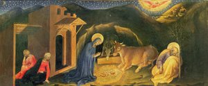 Tilbedelse av Magi-altertavlen, venstrehånds predella av fødselen, 1423 (tempera på panel)